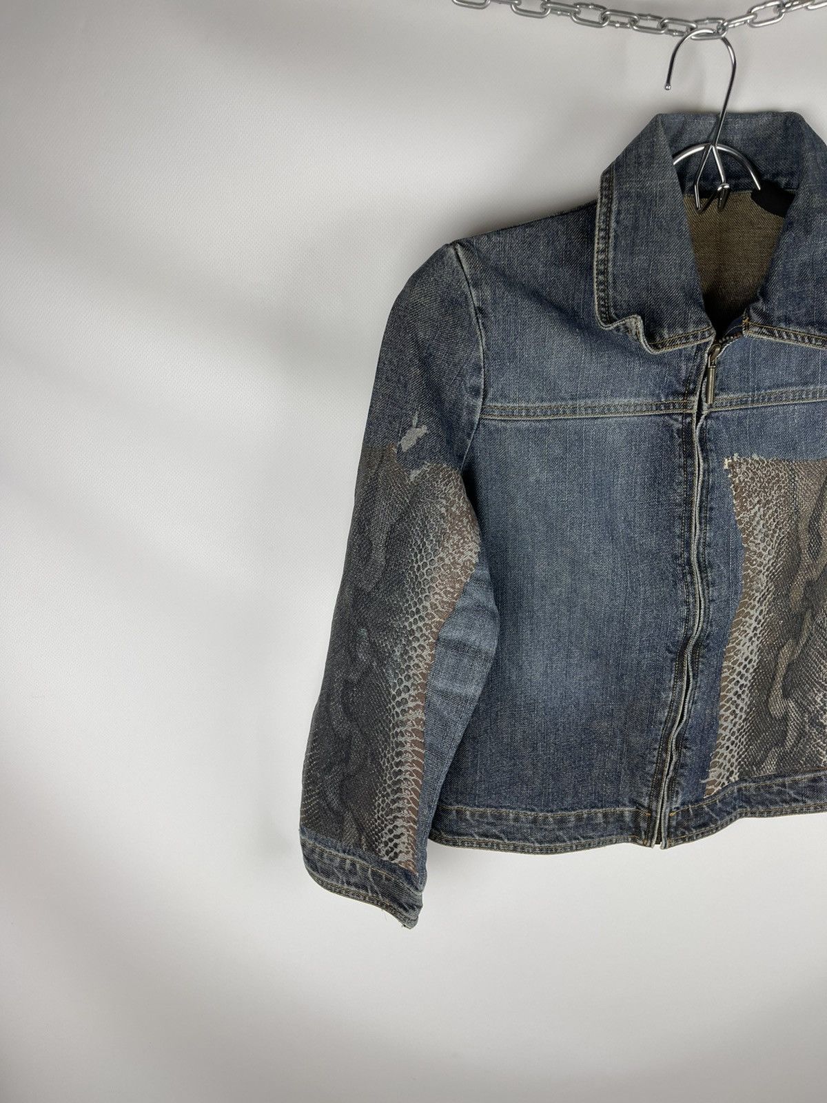 Just Cavalli Just Cavalli vintage denim jacket snake 🐍 pattern print Size S / US 4 / IT 40 - 3 Thumbnail