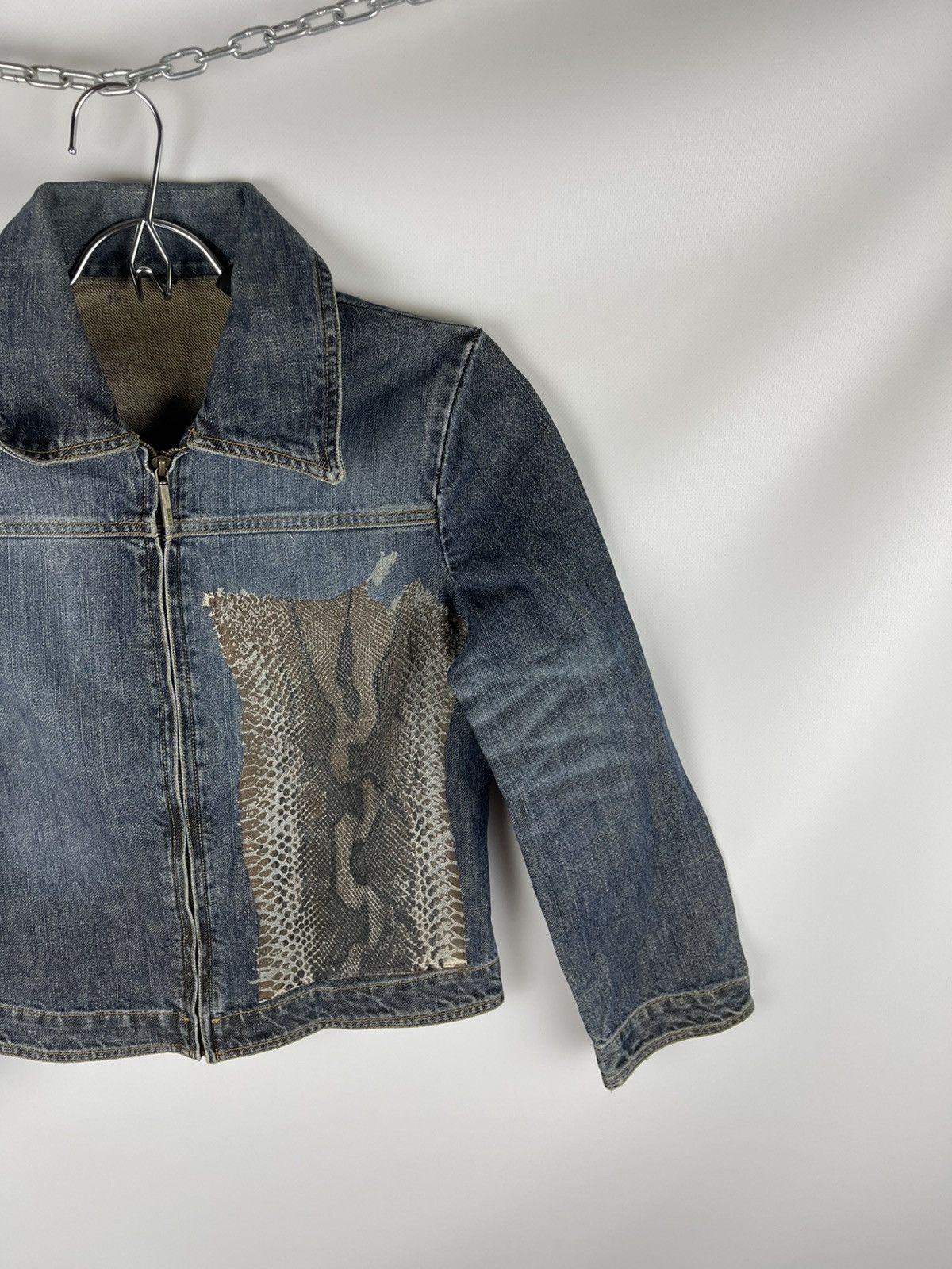 Just Cavalli Just Cavalli vintage denim jacket snake 🐍 pattern print Size S / US 4 / IT 40 - 4 Thumbnail
