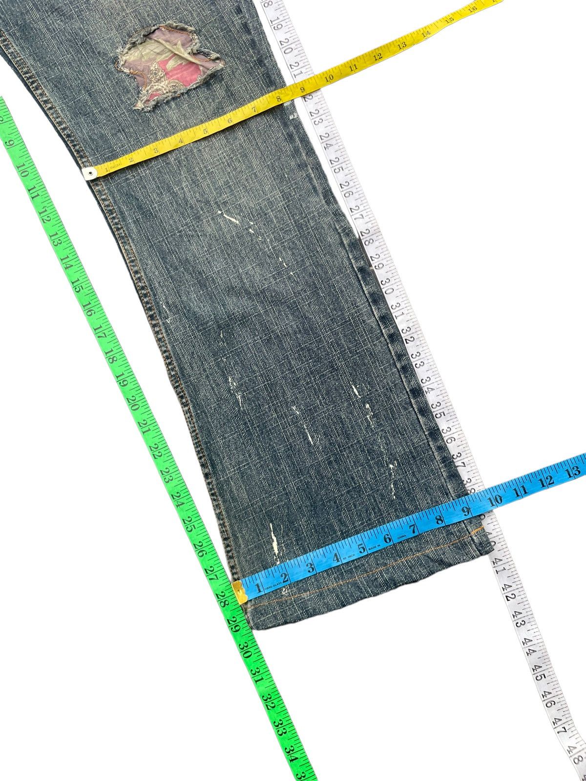Japanese Brand Freebeat Diag Distresed Denim Size US 30 / EU 46 - 17 Thumbnail