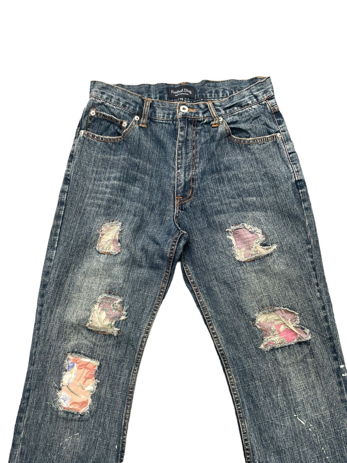 Japanese Brand Freebeat Diag Distresed Denim Size US 30 / EU 46 - 5 Thumbnail