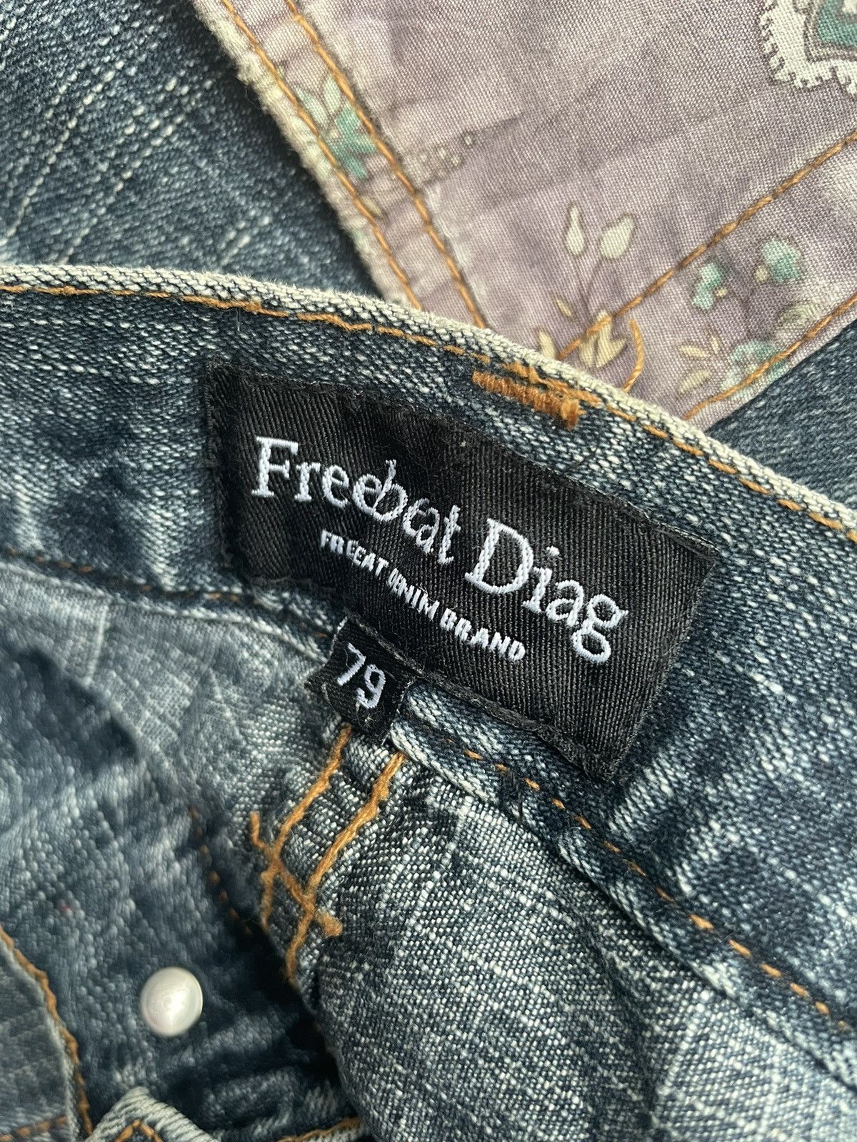 Japanese Brand Freebeat Diag Distresed Denim Size US 30 / EU 46 - 12 Thumbnail