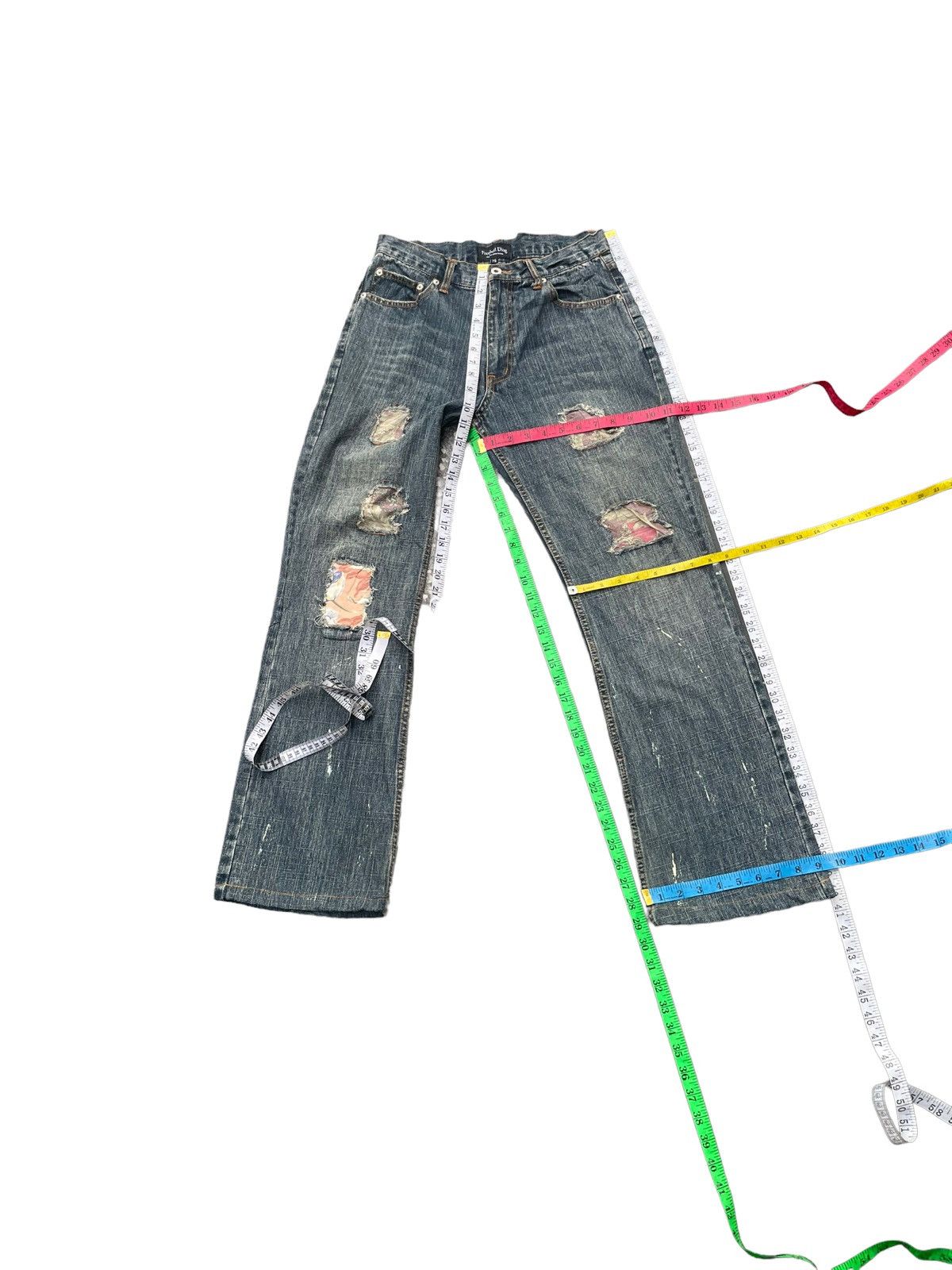 Japanese Brand Freebeat Diag Distresed Denim Size US 30 / EU 46 - 16 Thumbnail
