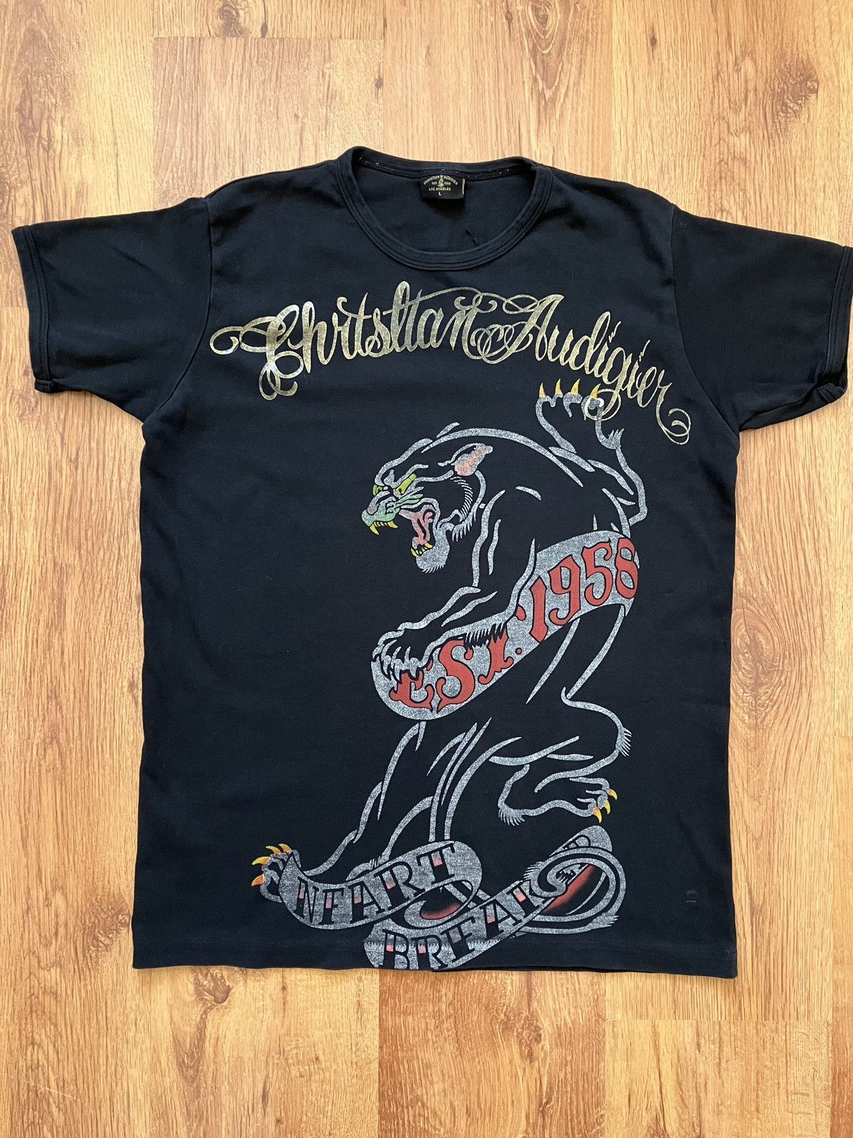 Christian Audigier Black Christian Audigier Lion Graphics Tee 