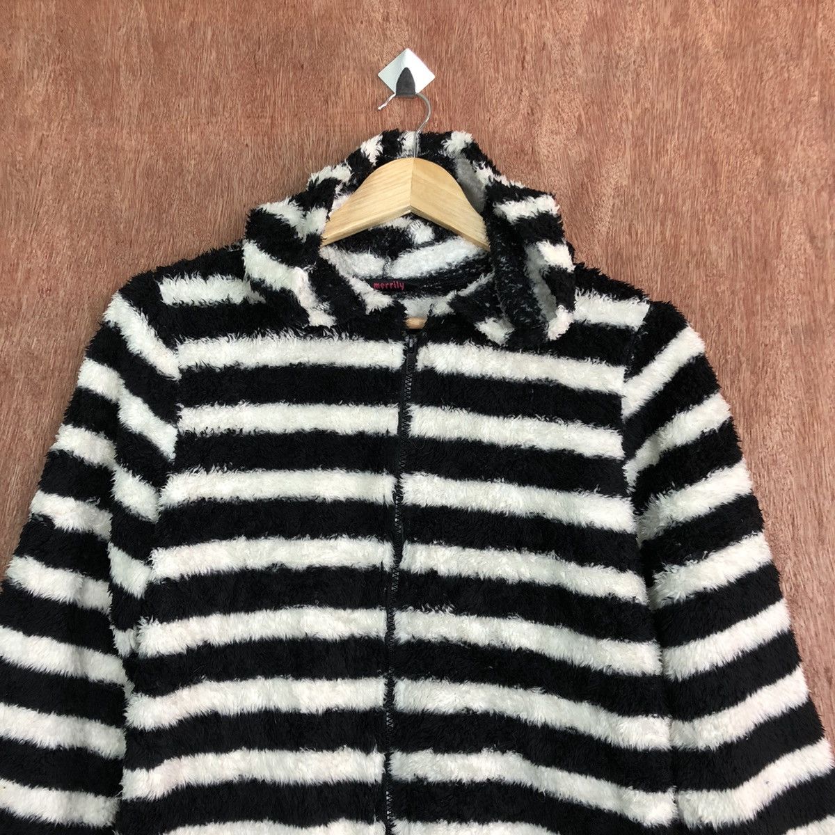 Homespun Knitwear × OVER THE STRiPES DL Merrily Striped Mohair Knit Sweater like cobain #c324 Size S / US 4 / IT 40 - 2 Thumbnail