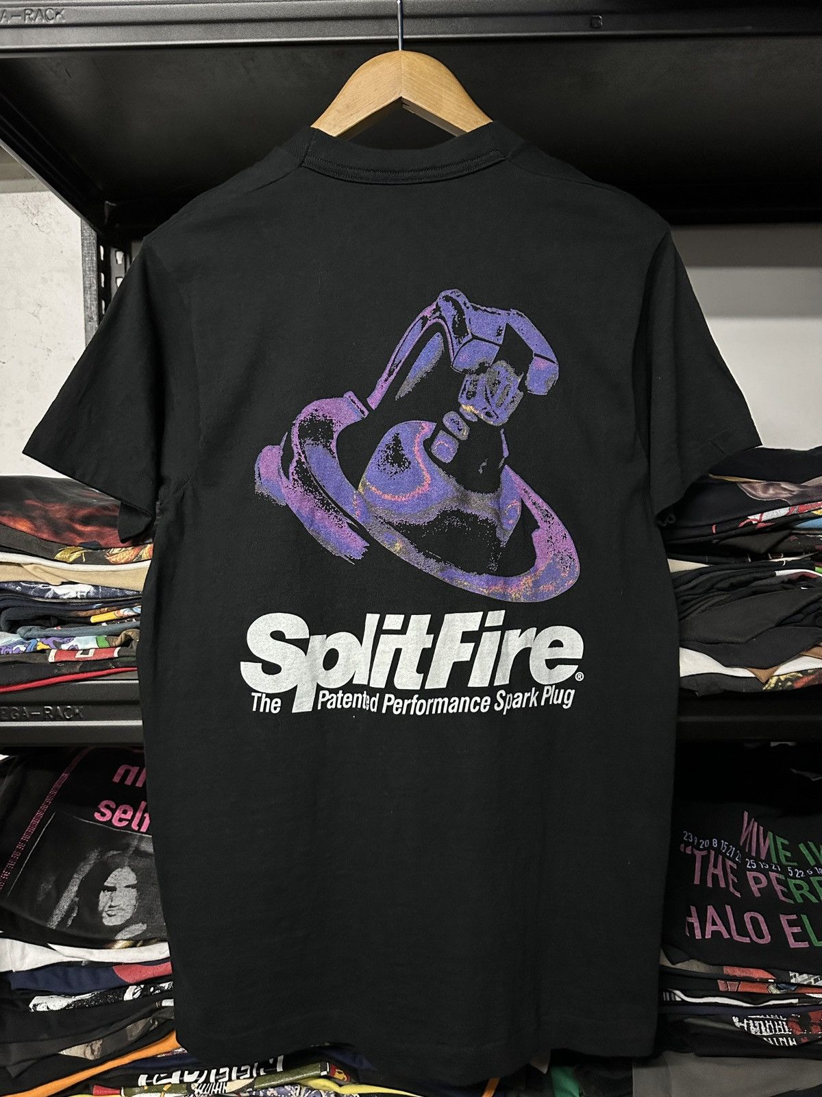 Vintage 90s Splitfire Spark Plug Tee Racing