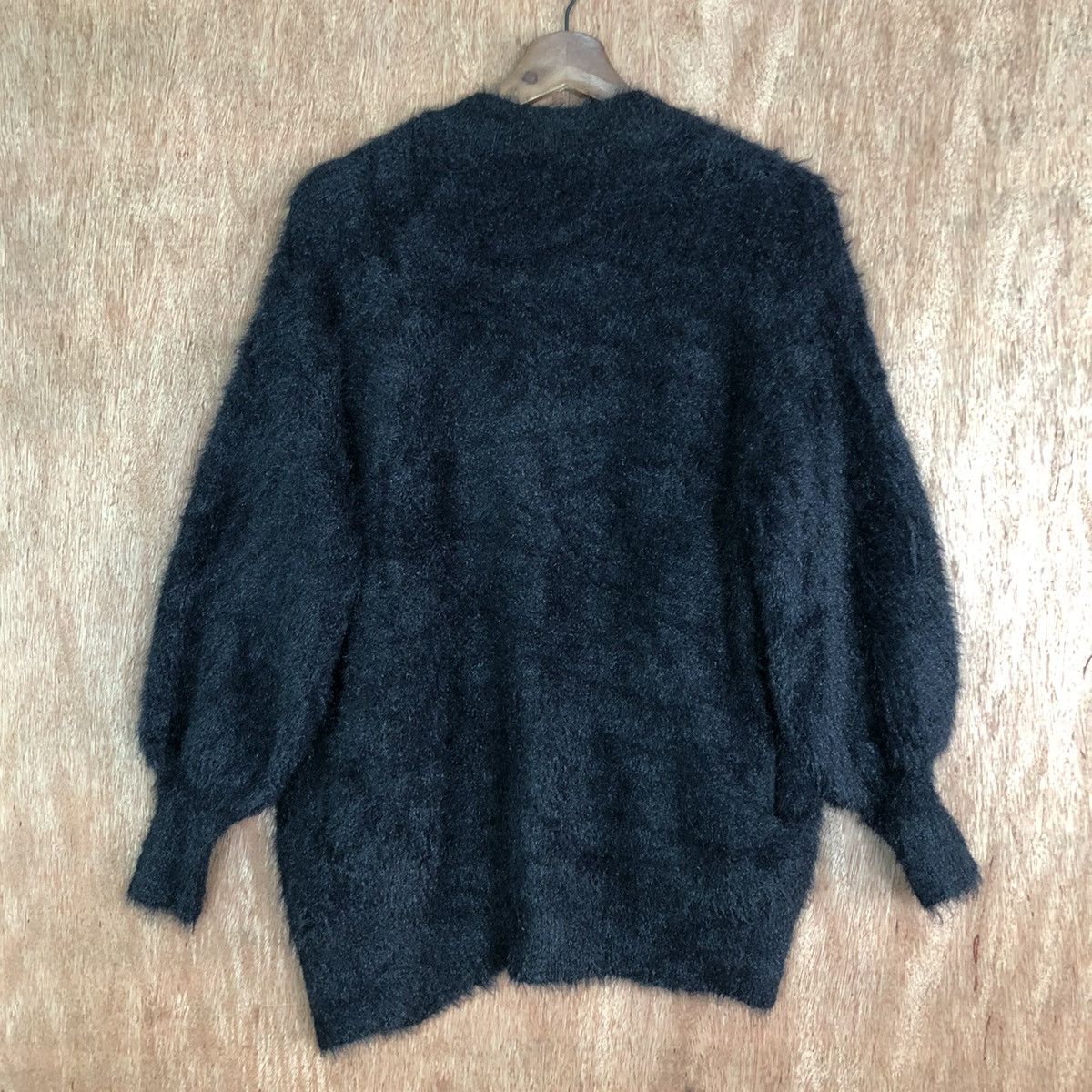 Homespun Knitwear Japan GU Black shaggy soft fur Mohair Cardigan #c403 Size S / US 4 / IT 40 - 9 Thumbnail