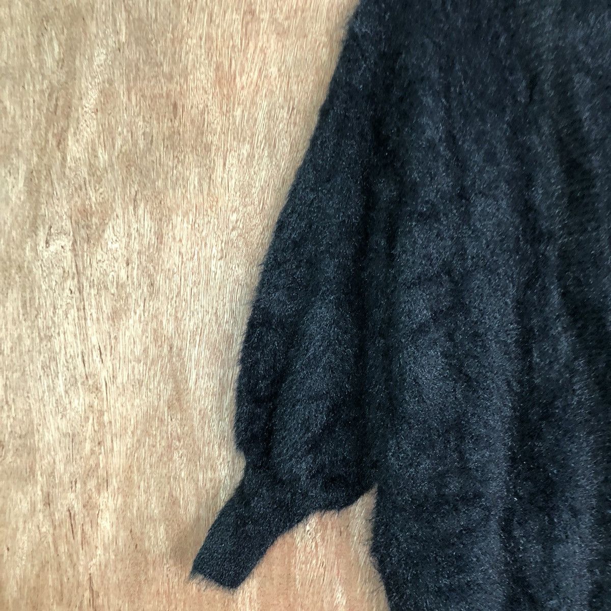 Homespun Knitwear Japan GU Black shaggy soft fur Mohair Cardigan #c403 Size S / US 4 / IT 40 - 7 Thumbnail