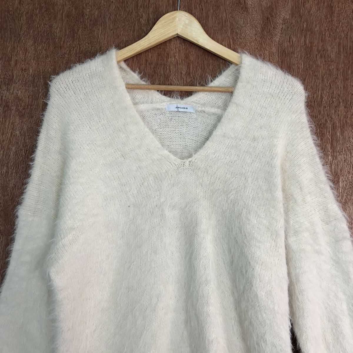 Homespun Knitwear DL Jeanasis Cream Mohair Shag Shaggy Knitwear #c356 Size L / US 10 / IT 46 - 2 Thumbnail