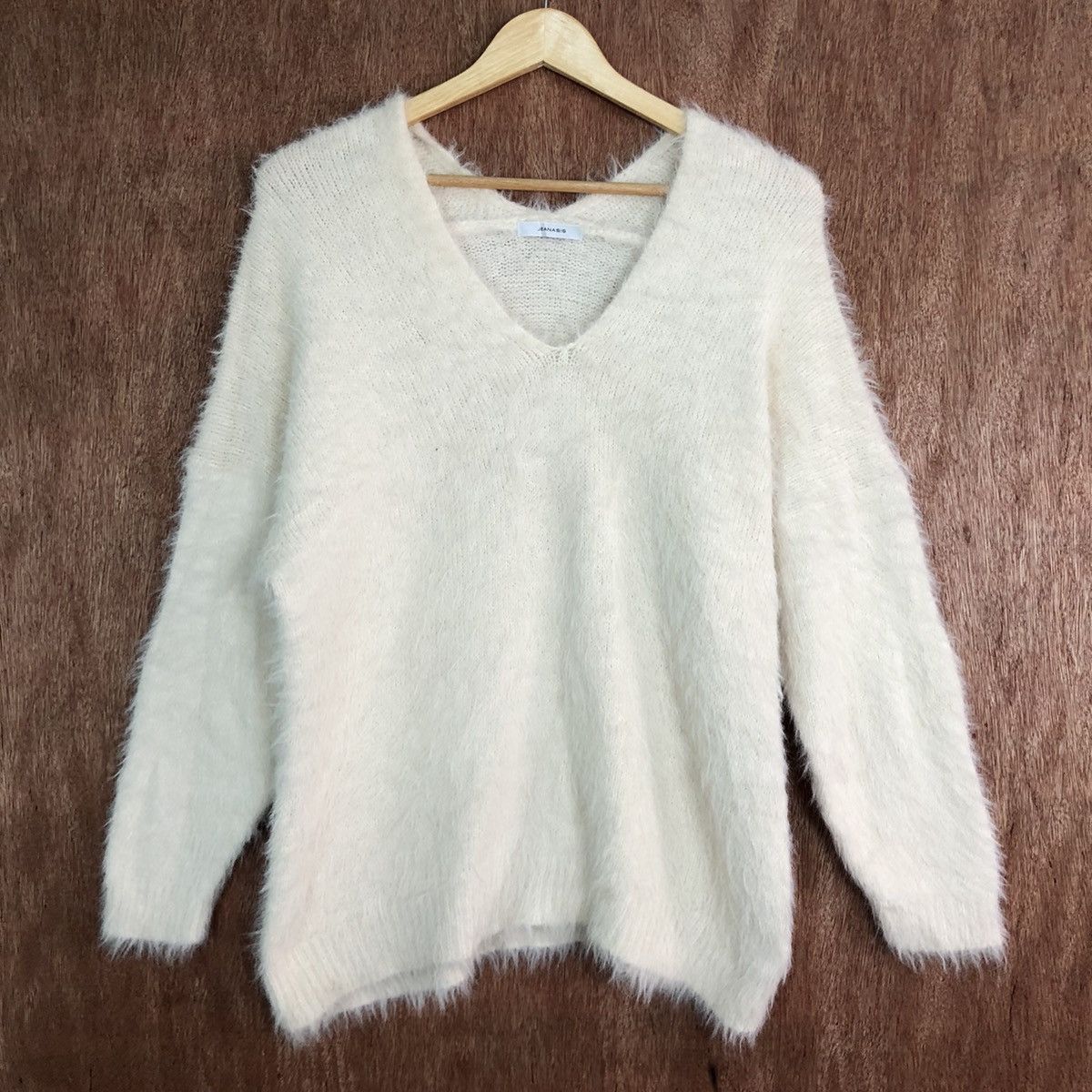 Homespun Knitwear DL Jeanasis Cream Mohair Shag Shaggy Knitwear #c356 Size L / US 10 / IT 46 - 3 Thumbnail