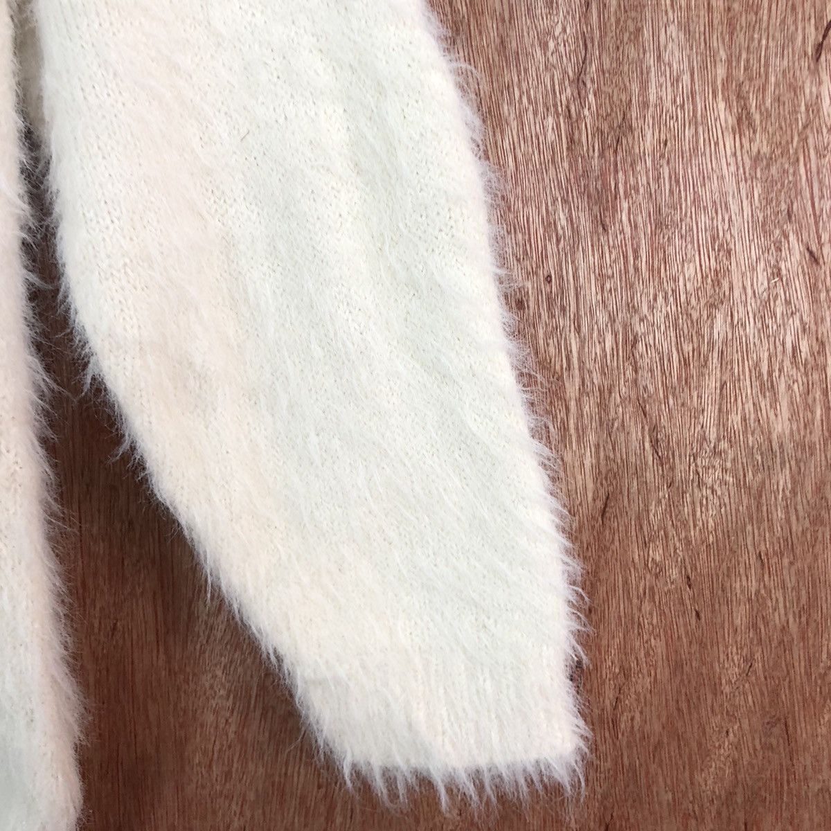 Homespun Knitwear DL Jeanasis Cream Mohair Shag Shaggy Knitwear #c356 Size L / US 10 / IT 46 - 4 Thumbnail