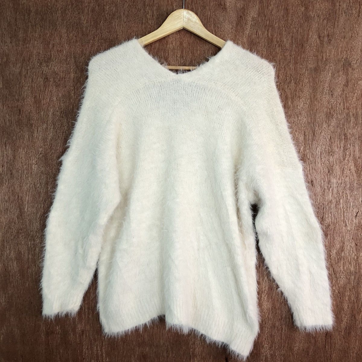 Homespun Knitwear DL Jeanasis Cream Mohair Shag Shaggy Knitwear #c356 Size L / US 10 / IT 46 - 10 Thumbnail