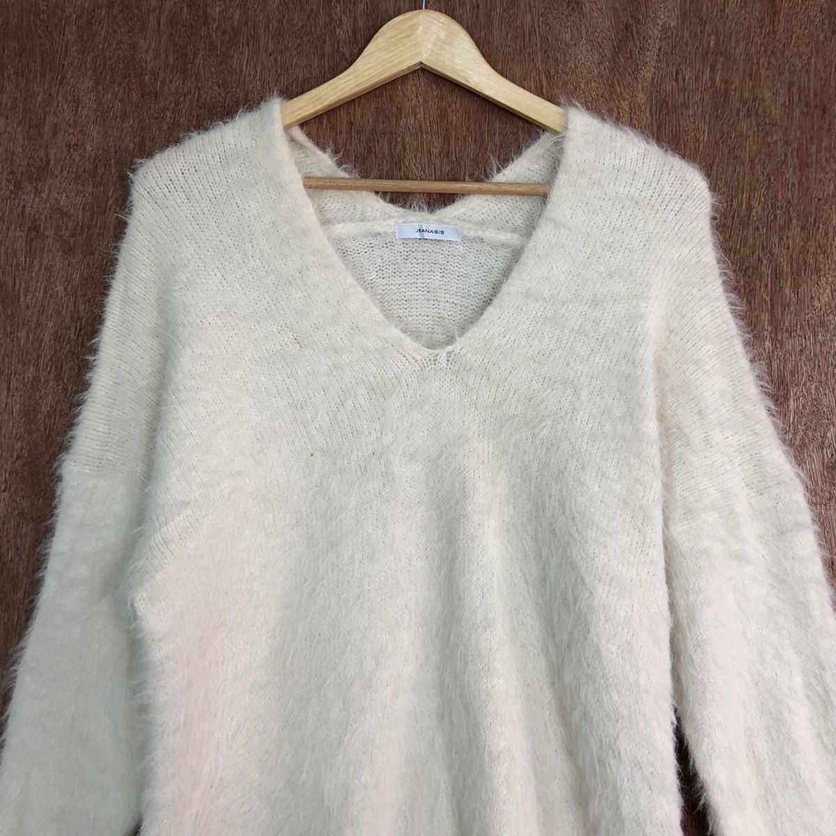 Homespun Knitwear DL Jeanasis Cream Mohair Shag Shaggy Knitwear #c356 Size L / US 10 / IT 46 - 8 Thumbnail