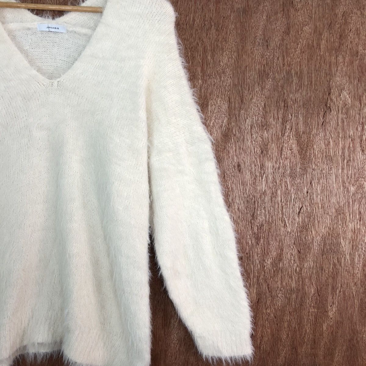 Homespun Knitwear DL Jeanasis Cream Mohair Shag Shaggy Knitwear #c356 Size L / US 10 / IT 46 - 5 Thumbnail