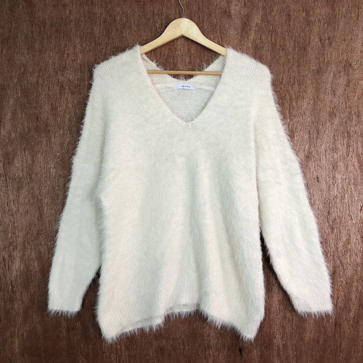 DL Jeanasis Cream Mohair Shag Shaggy Knitwear #c356