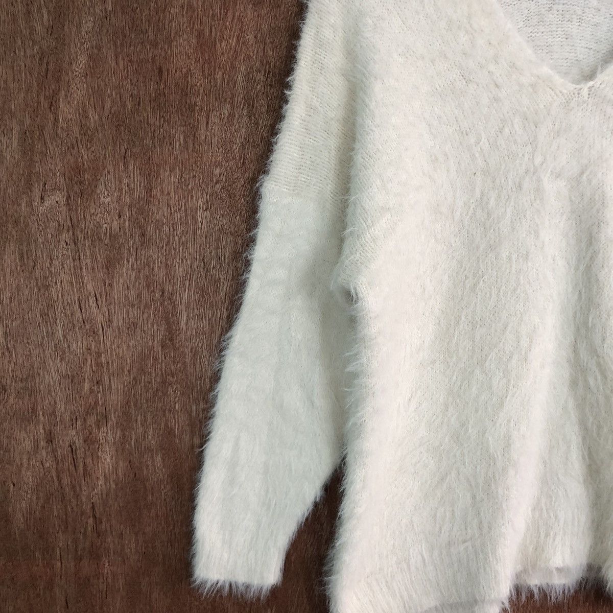 Homespun Knitwear DL Jeanasis Cream Mohair Shag Shaggy Knitwear #c356 Size L / US 10 / IT 46 - 7 Thumbnail