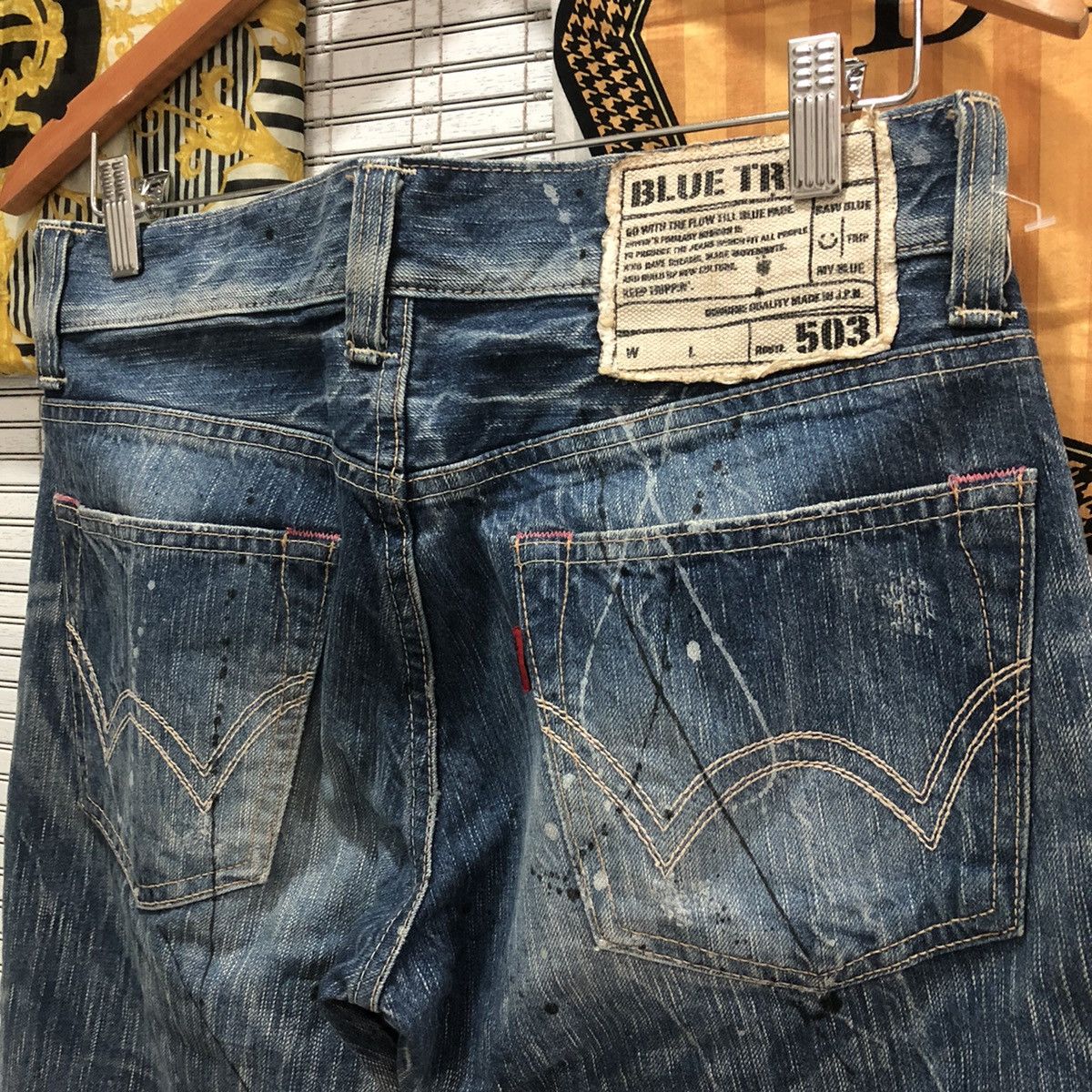 Edwin × Japanese Brand × Seditionaries Edwin Distressed Painted Denim Jeans on Kapital Style Size US 31 - 10 Thumbnail