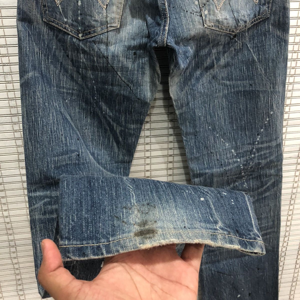 Edwin × Japanese Brand × Seditionaries Edwin Distressed Painted Denim Jeans on Kapital Style Size US 31 - 14 Thumbnail