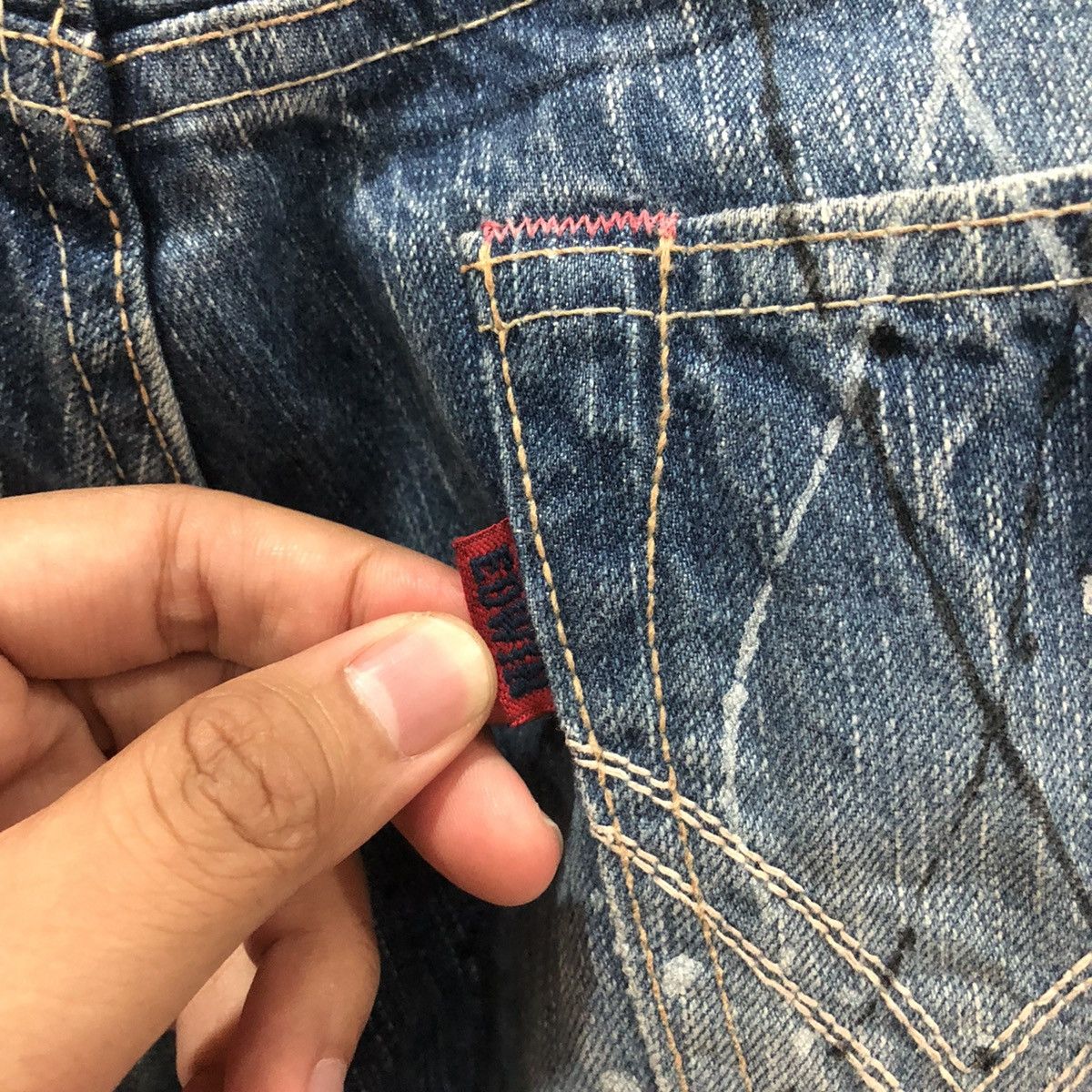 Edwin × Japanese Brand × Seditionaries Edwin Distressed Painted Denim Jeans on Kapital Style Size US 31 - 11 Thumbnail