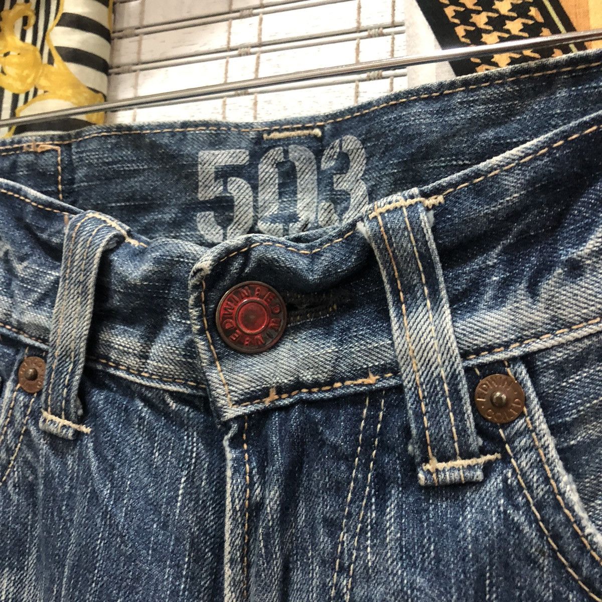 Edwin × Japanese Brand × Seditionaries Edwin Distressed Painted Denim Jeans on Kapital Style Size US 31 - 7 Thumbnail