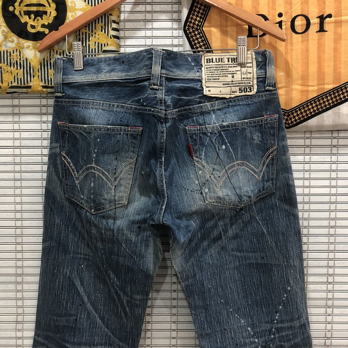 Edwin × Japanese Brand × Seditionaries Edwin Distressed Painted Denim Jeans on Kapital Style Size US 31 - 9 Thumbnail