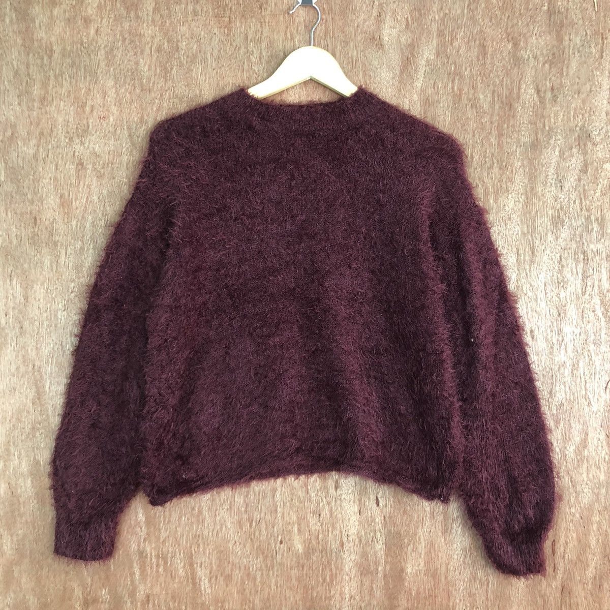 Homespun Knitwear DLL E Hyphen Gallery fur shaggy Maroon Mohair Knitwear #c427 Size US M / EU 48-50 / 2 - 3 Thumbnail