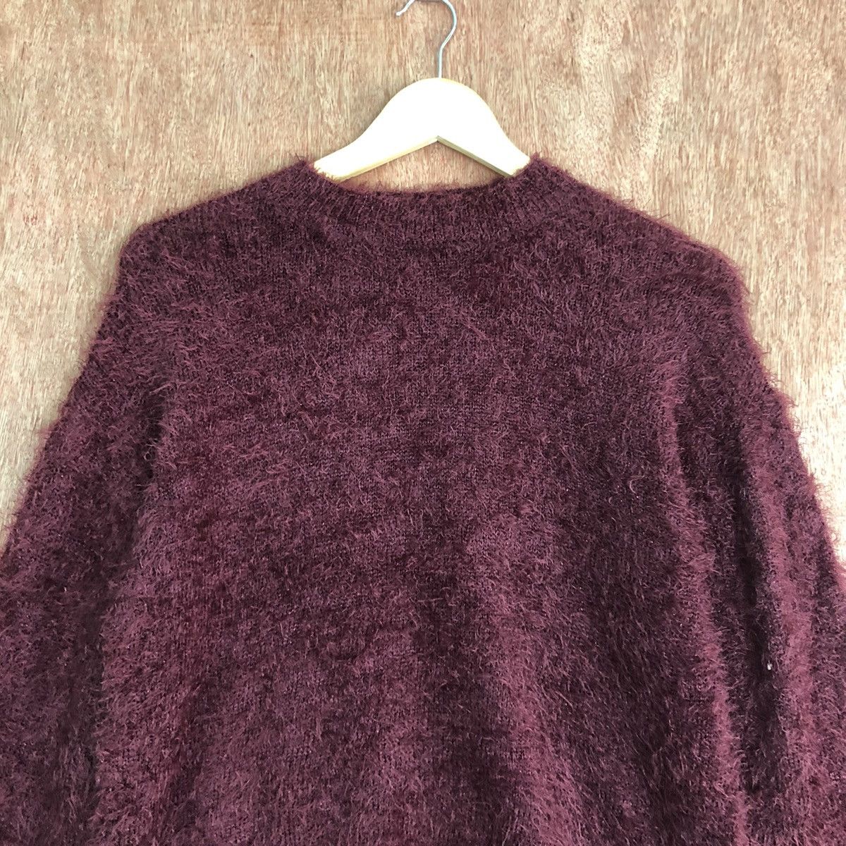 Homespun Knitwear DLL E Hyphen Gallery fur shaggy Maroon Mohair Knitwear #c427 Size US M / EU 48-50 / 2 - 2 Thumbnail