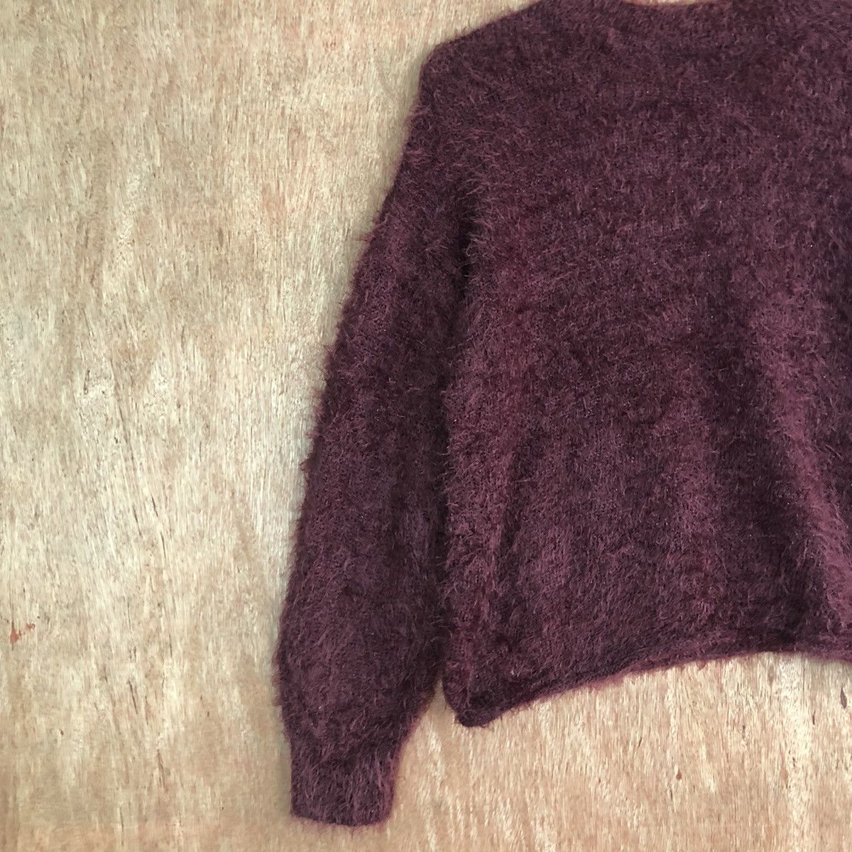 Homespun Knitwear DLL E Hyphen Gallery fur shaggy Maroon Mohair Knitwear #c427 Size US M / EU 48-50 / 2 - 7 Thumbnail