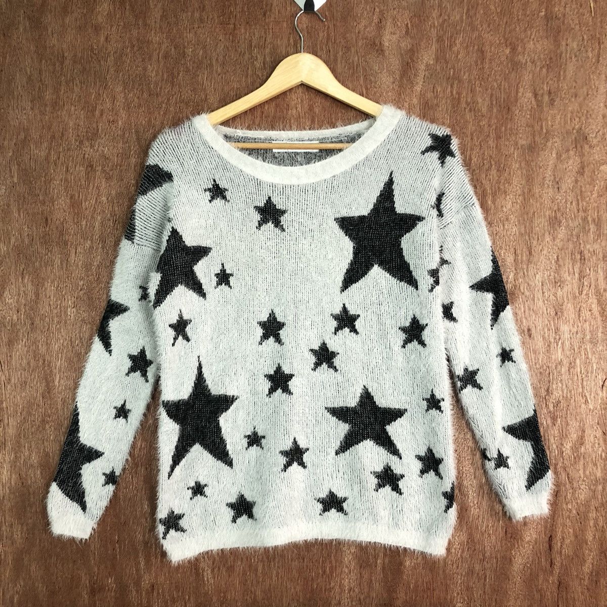 Homespun Knitwear DLL Culots full star Grey Mohair fur shaggy Knitwear #c367 Size M / US 6-8 / IT 42-44 - 1 Thumbnail