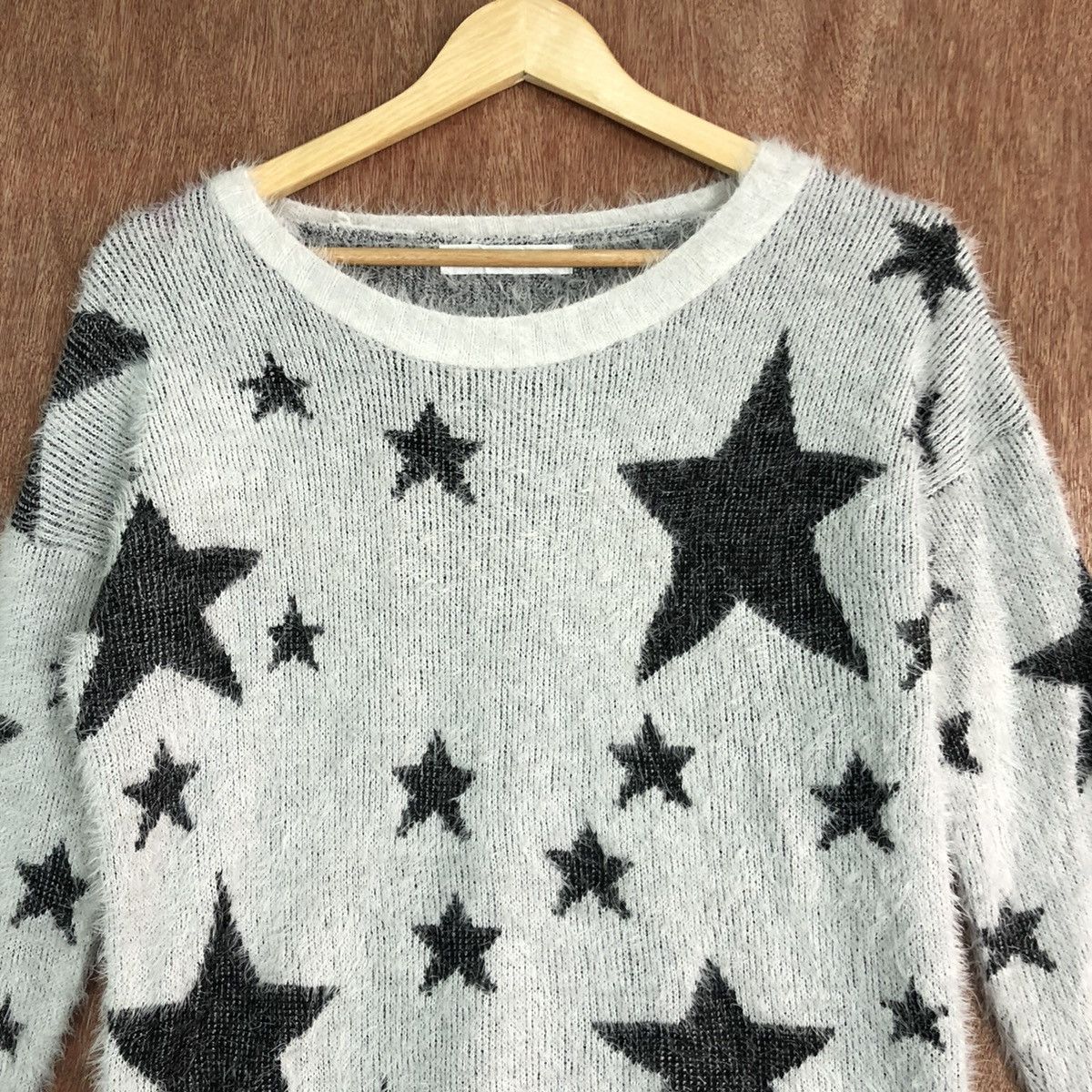 Homespun Knitwear DLL Culots full star Grey Mohair fur shaggy Knitwear #c367 Size M / US 6-8 / IT 42-44 - 2 Thumbnail