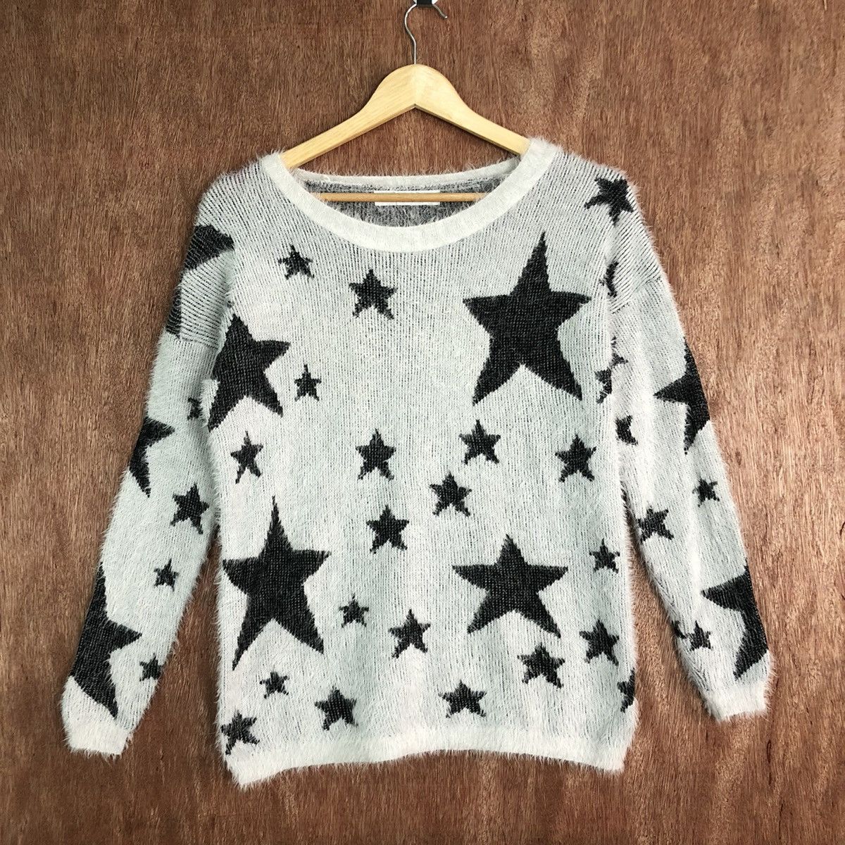 Homespun Knitwear DLL Culots full star Grey Mohair fur shaggy Knitwear #c367 Size M / US 6-8 / IT 42-44 - 3 Thumbnail