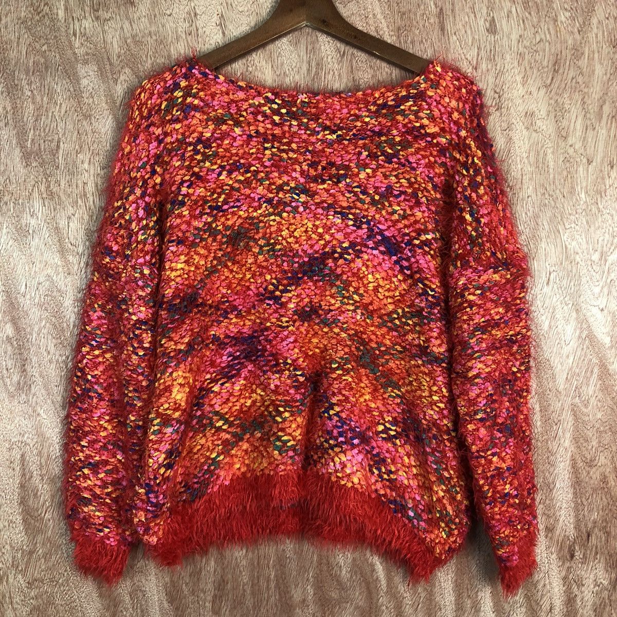 Homespun Knitwear DLL Whoo- AA BAD Multicolor Mohair Shag Fur Knitwear #c323 Size M / US 6-8 / IT 42-44 - 12 Thumbnail