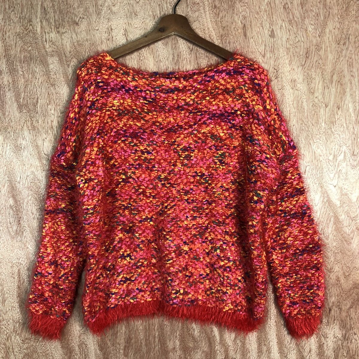 Homespun Knitwear DLL Whoo- AA BAD Multicolor Mohair Shag Fur Knitwear #c323 Size M / US 6-8 / IT 42-44 - 3 Thumbnail