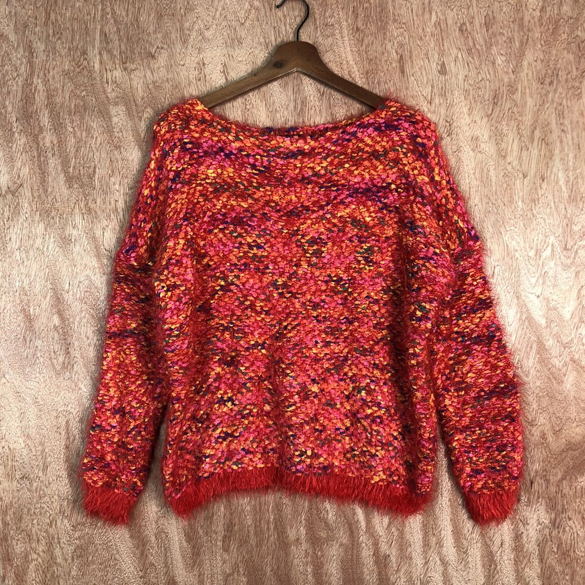 Homespun Knitwear DLL Whoo- AA BAD Multicolor Mohair Shag Fur Knitwear #c323 Size M / US 6-8 / IT 42-44 - 1 Thumbnail