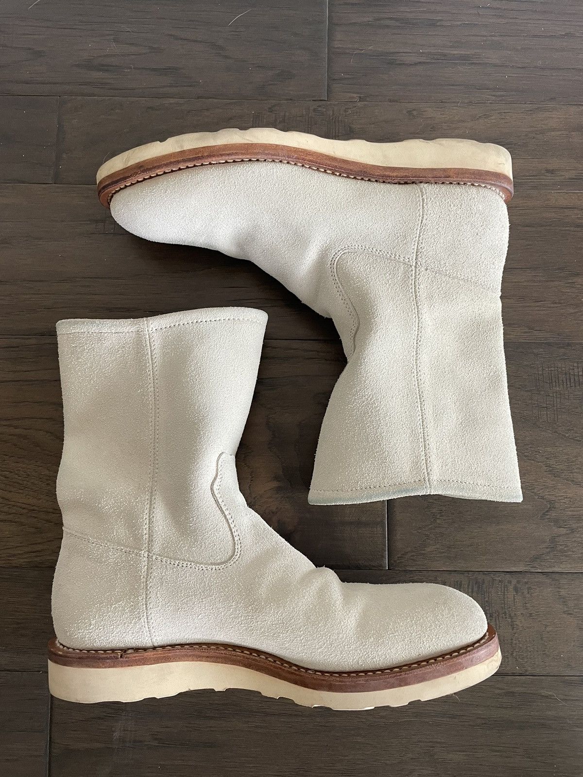 image of Needles Suede Wedge Sole Roper Boot in White, Men's (Size 8)