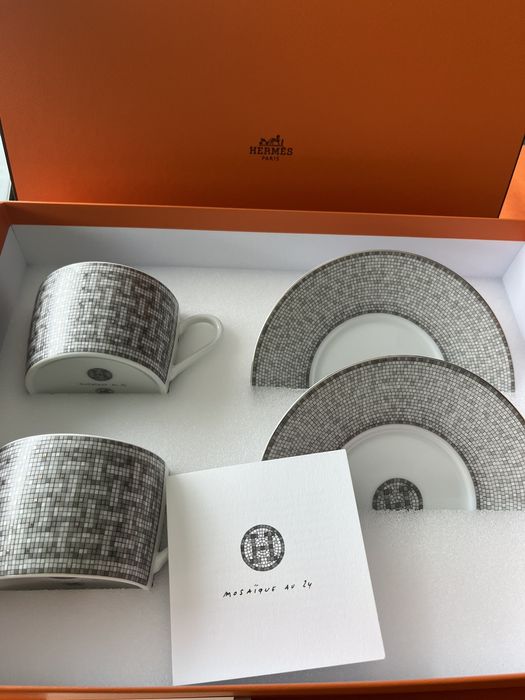 Hermes Brand New Super Rare Hermes H Logo Mosaique Two Tea Sets Grailed