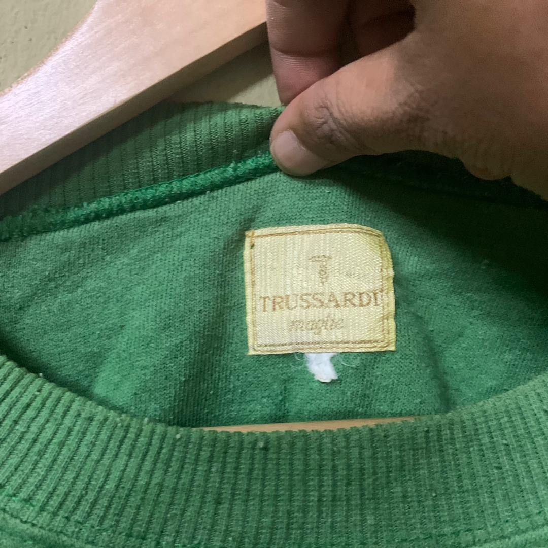 Trussardi Trussardi maglie green sweatshirt big logo embroidery Size US M / EU 48-50 / 2 - 3 Thumbnail