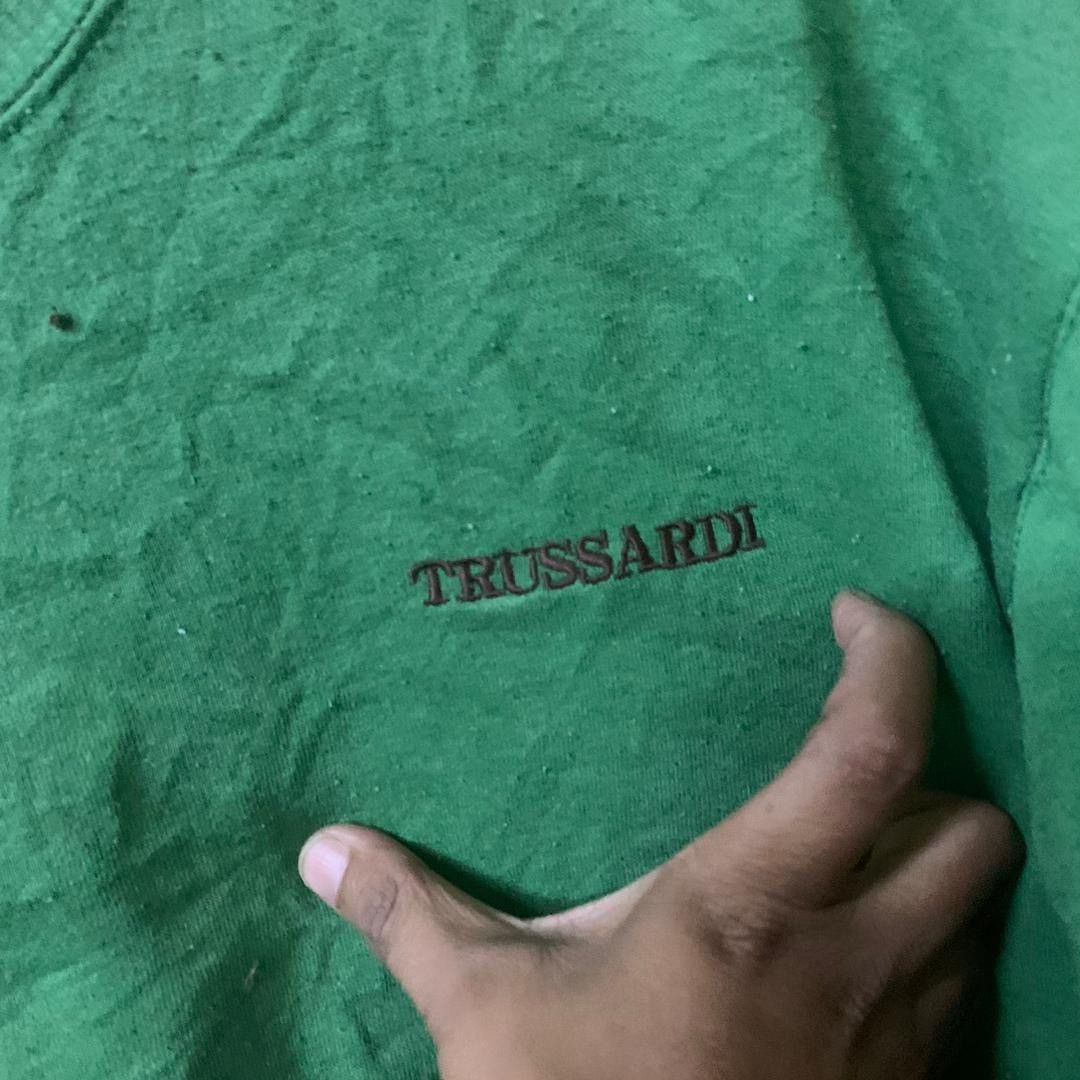 Trussardi Trussardi maglie green sweatshirt big logo embroidery Size US M / EU 48-50 / 2 - 5 Thumbnail