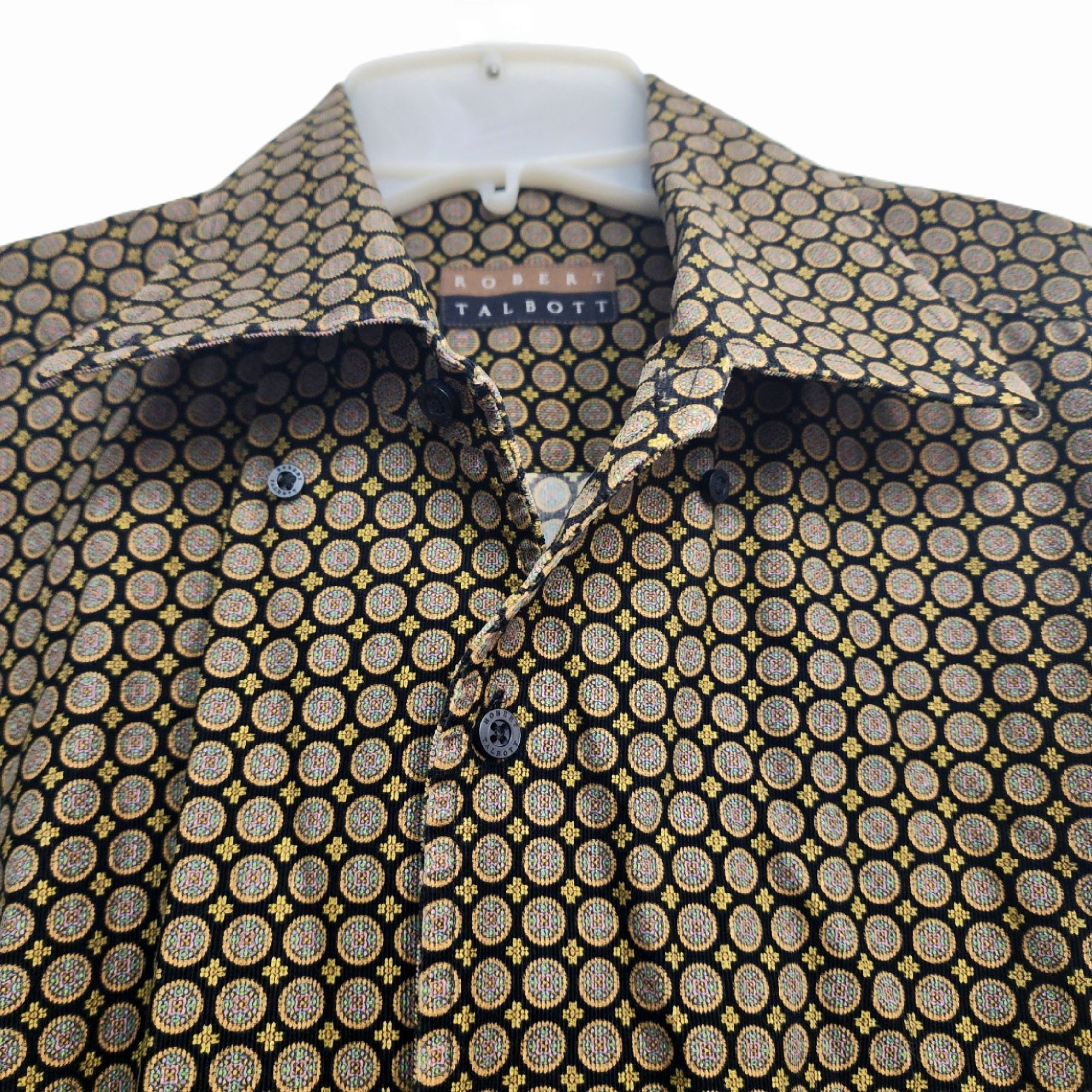 Chemise Habillée Robert Talbott - Motif Tattersall Marron/noir - Col Boutonné - 100% Coton - Neuf Avec étiquettes