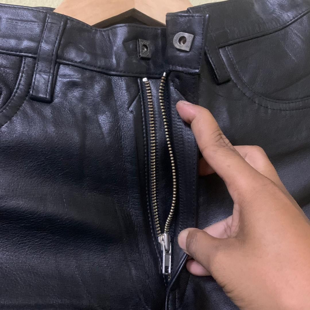 Genuine Leather × Japanese Brand Leather short pants black small Size US 27 - 3 Thumbnail