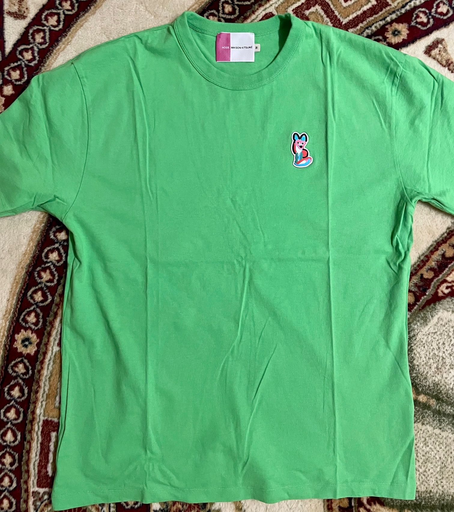 Maison Kitsune Maison Kitsune ACIDE Bright Green tee Size US M / EU 48-50 / 2 - 1 Thumbnail