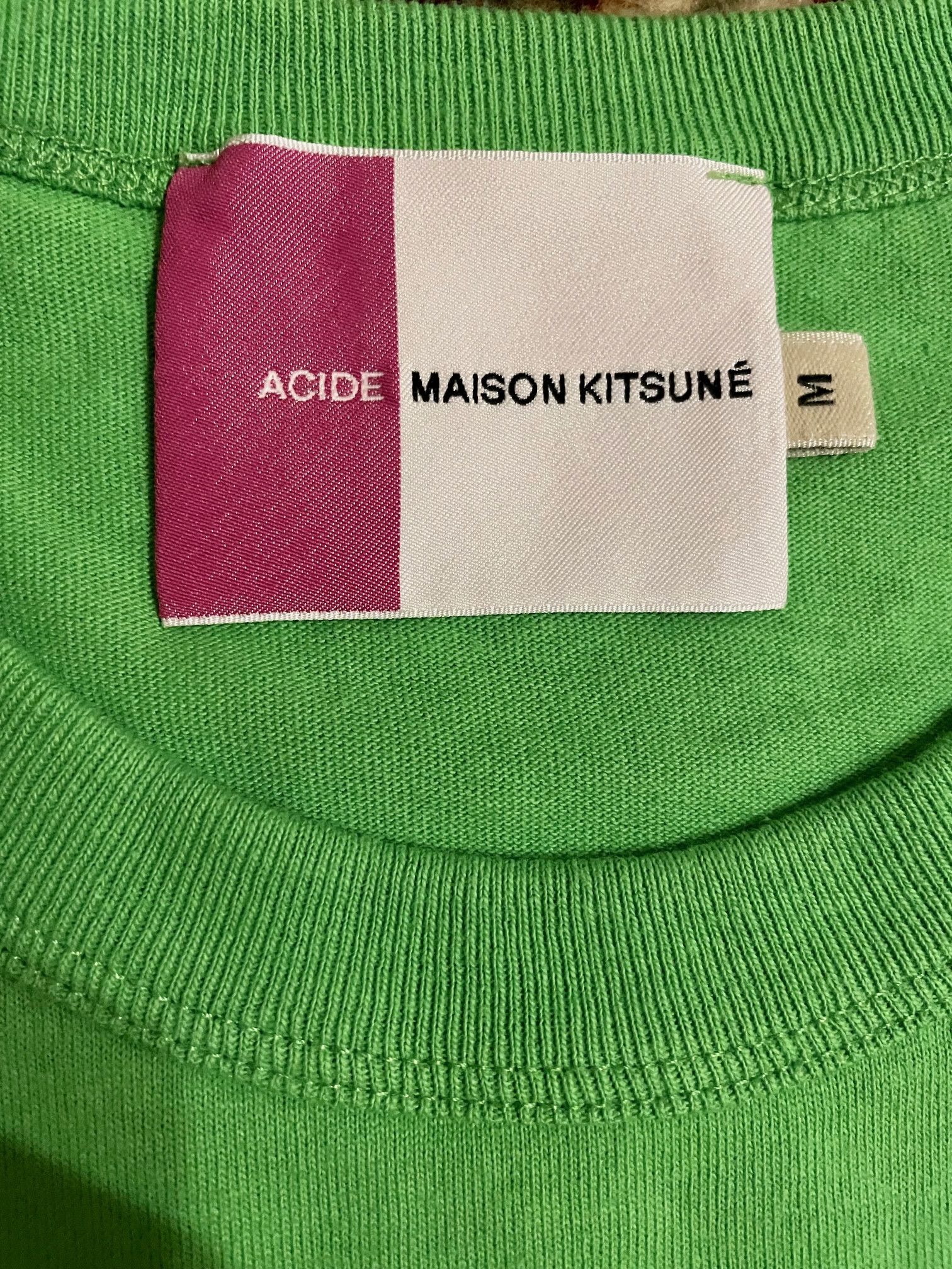 Maison Kitsune Maison Kitsune ACIDE Bright Green tee Size US M / EU 48-50 / 2 - 4 Thumbnail