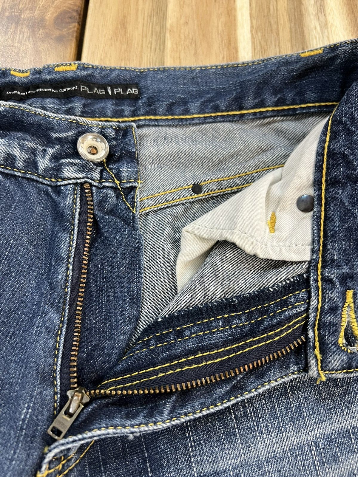 Issey Miyake Tete Homme Plag Plag Patchwork Selvedge Jeans Denim Size US 30 / EU 46 - 9 Thumbnail