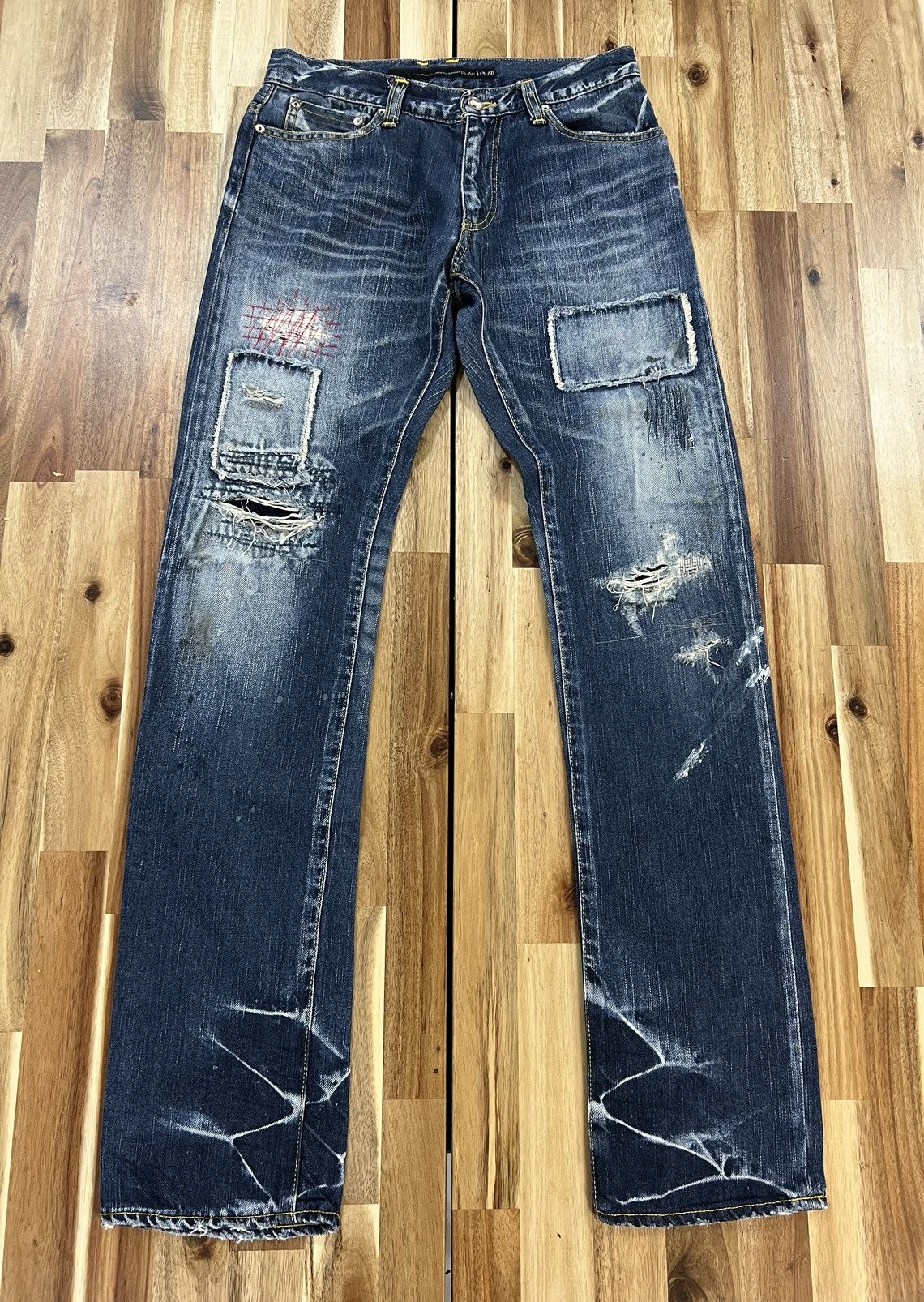 Issey Miyake Tete Homme Plag Plag Patchwork Selvedge Jeans Denim Size US 30 / EU 46 - 1 Thumbnail