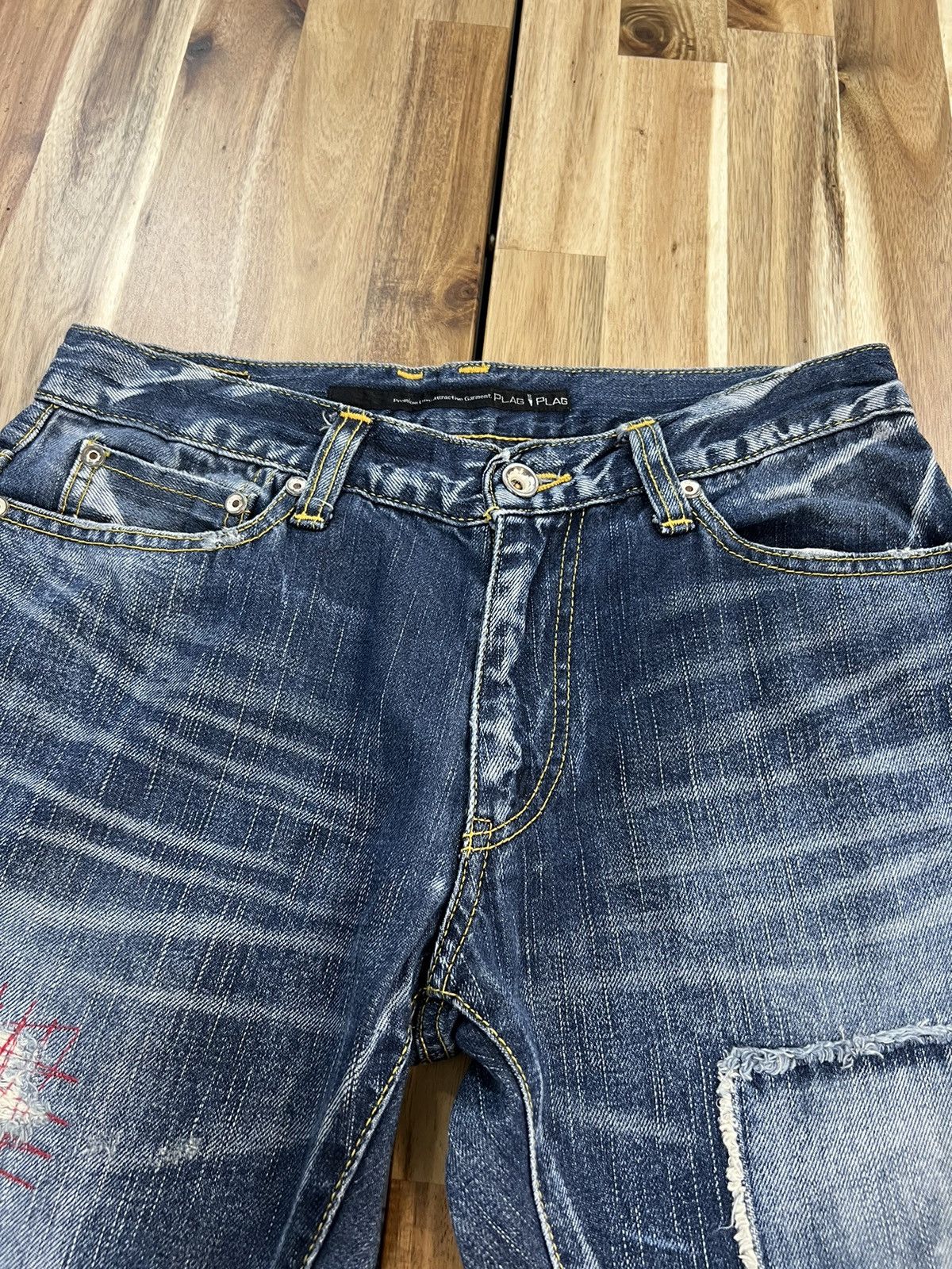 Issey Miyake Tete Homme Plag Plag Patchwork Selvedge Jeans Denim Size US 30 / EU 46 - 8 Thumbnail