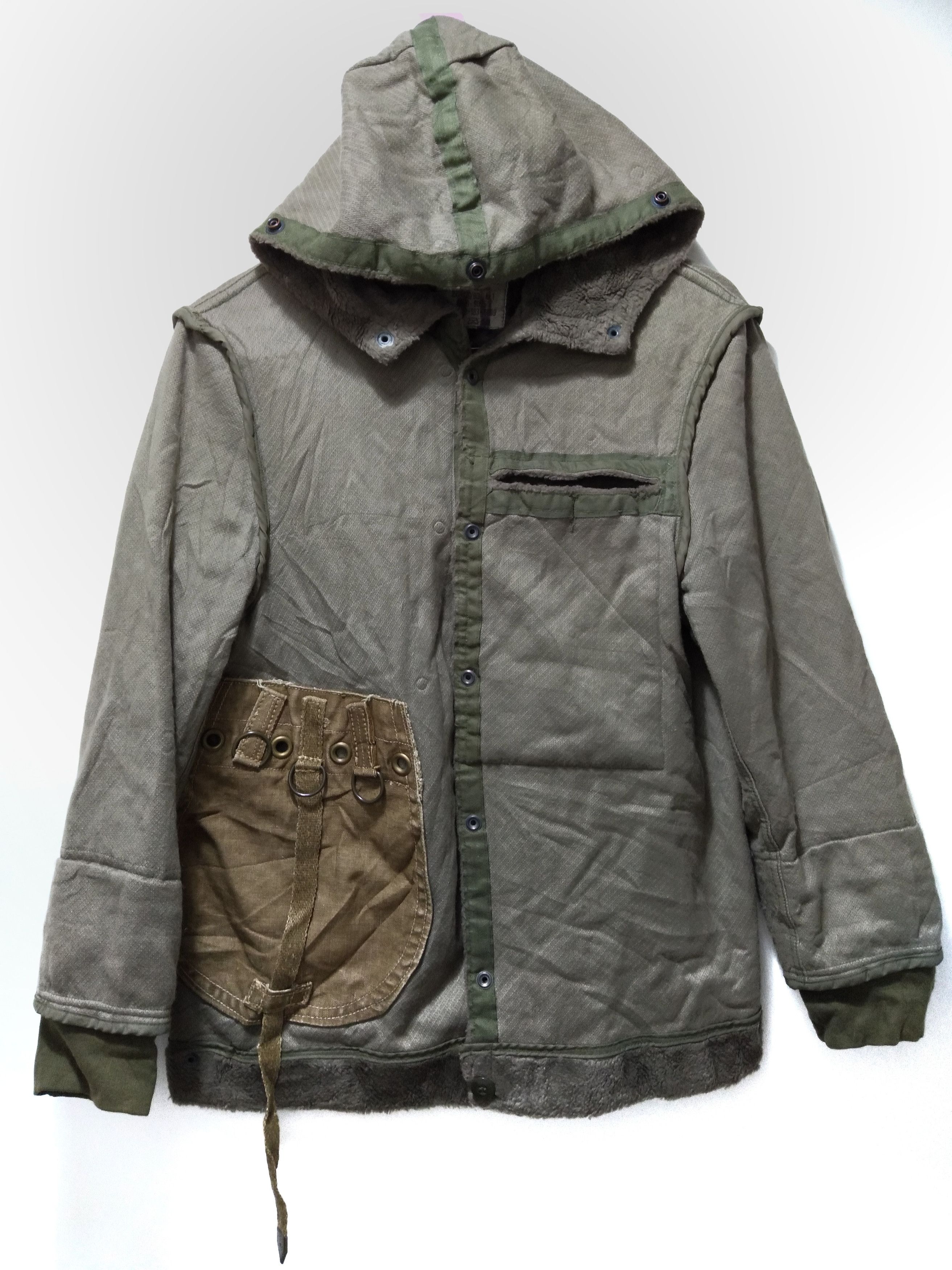image of Vintage Atmosphere Hooded Army Green, Men's (Size Medium)
