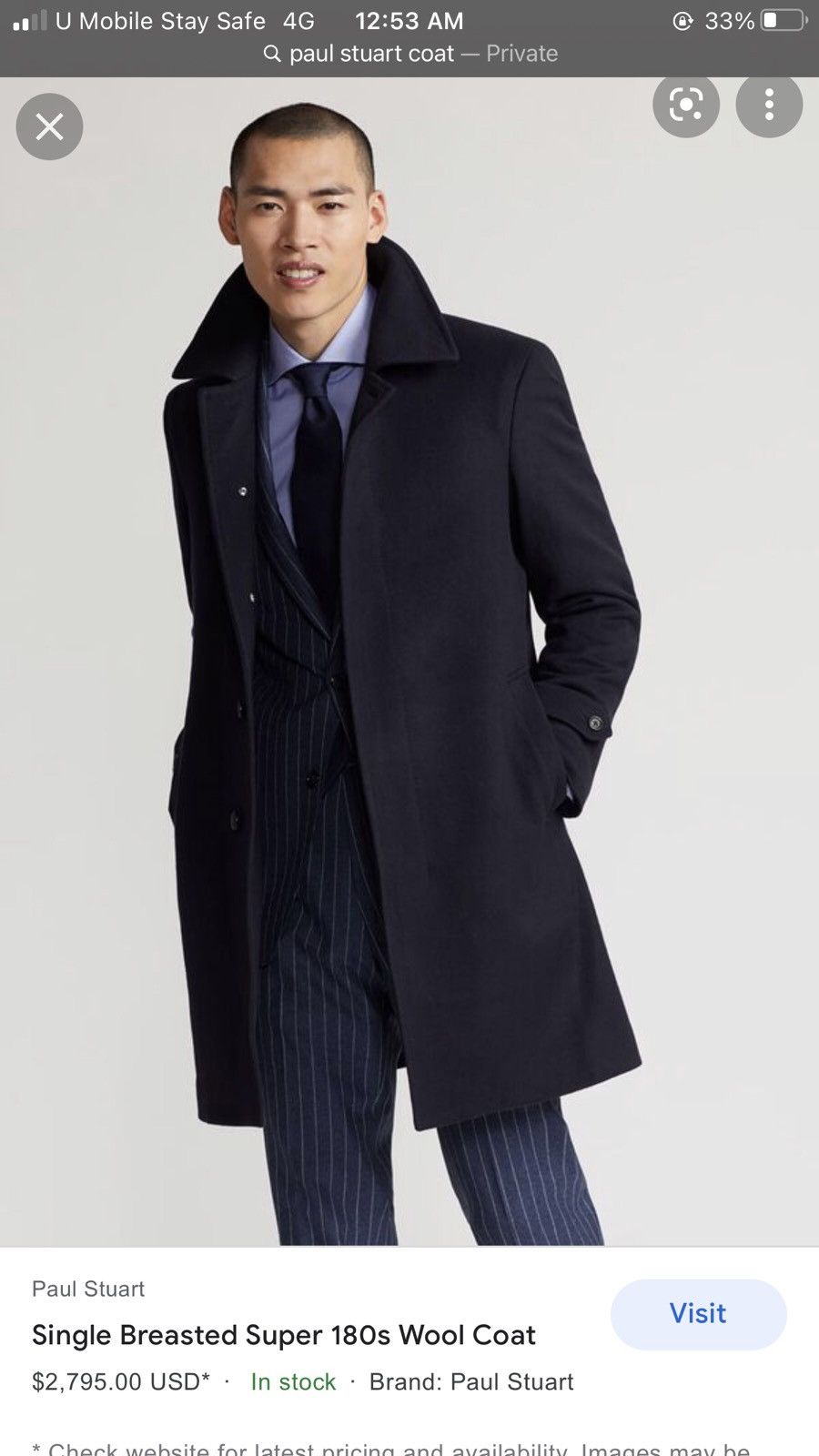 Designer × Paul Stuart Paul Stuart New York Wool Long Coat Size US L / EU 52-54 / 3 - 1 Thumbnail