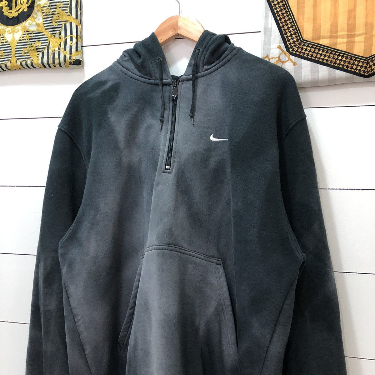 Japanese Brand × Nike Nike Swoosh Faded Half Zipper Hoodie Size US L / EU 52-54 / 3 - 3 Thumbnail