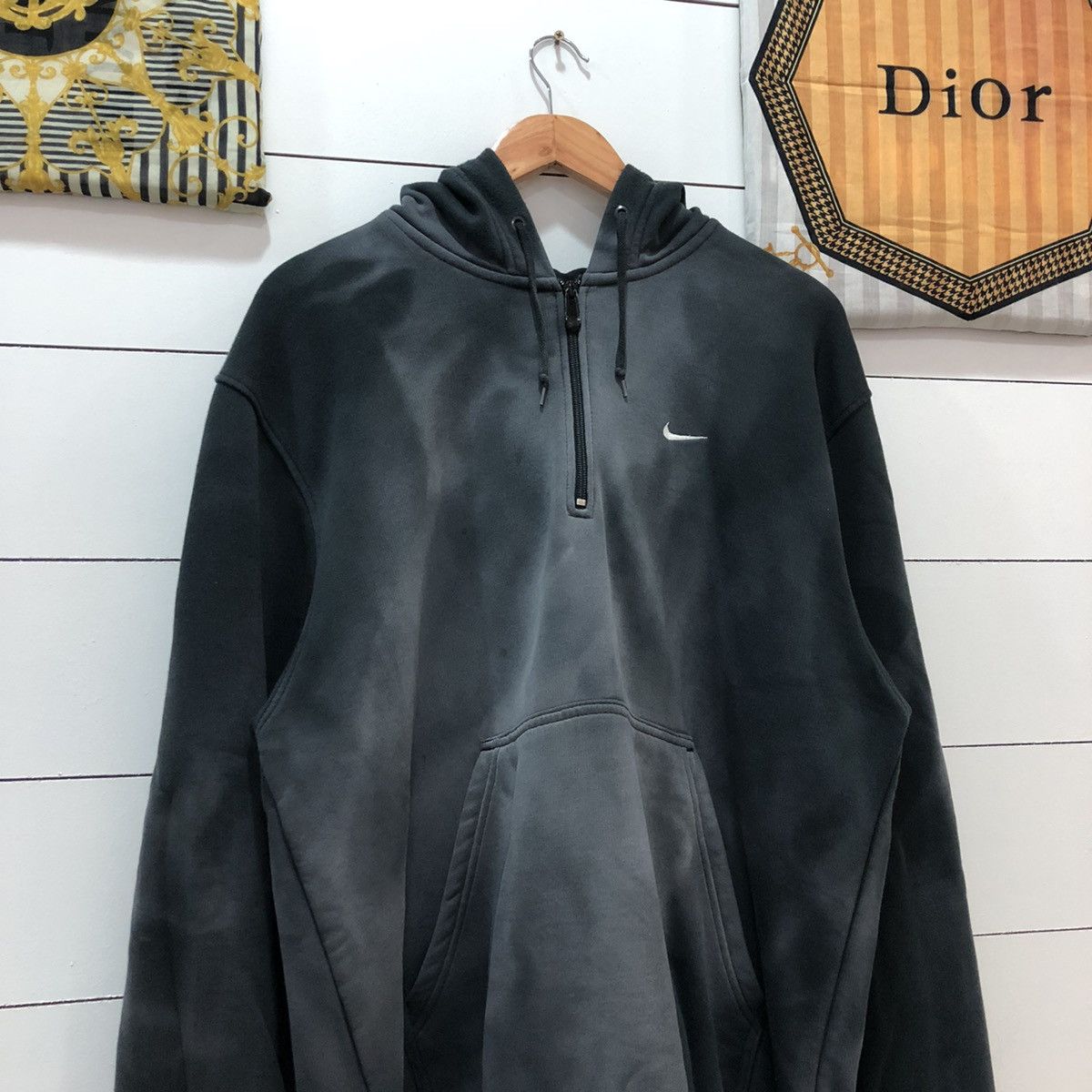 Japanese Brand × Nike Nike Swoosh Faded Half Zipper Hoodie Size US L / EU 52-54 / 3 - 4 Thumbnail