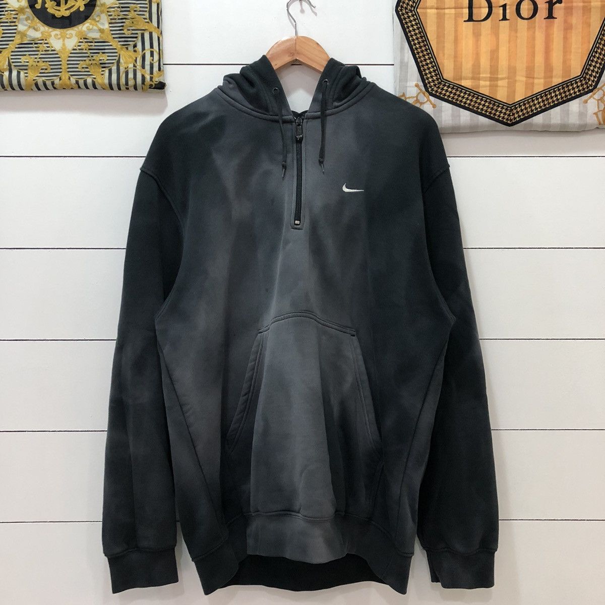 Japanese Brand × Nike Nike Swoosh Faded Half Zipper Hoodie Size US L / EU 52-54 / 3 - 1 Thumbnail