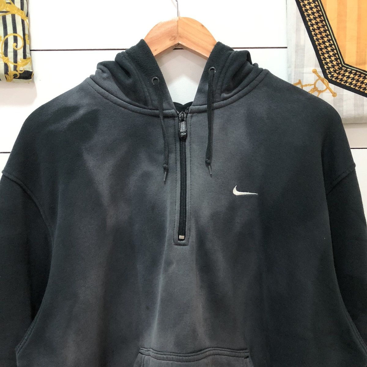 Japanese Brand × Nike Nike Swoosh Faded Half Zipper Hoodie Size US L / EU 52-54 / 3 - 5 Thumbnail